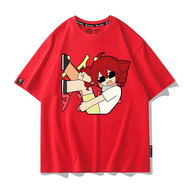 2026 New Anime Kasane Teto Cosplay Printed Short Sleeves TShirt Casual Tee Fashion Shirts Versatile in Summer Birthday Gifts