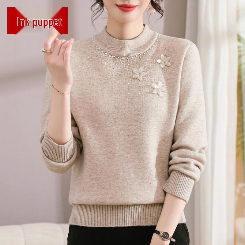 Women's Floral Pullover Knit Sweater for Seniors