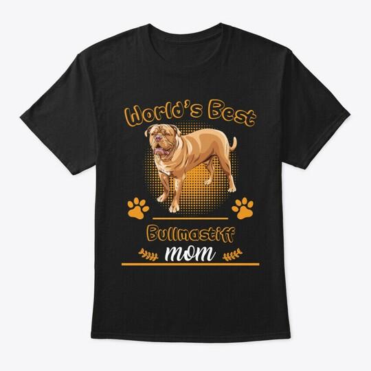 Bullmastiff Worlds Best Dog Mom T-Shirt Made in the USA Size S to 5XL L