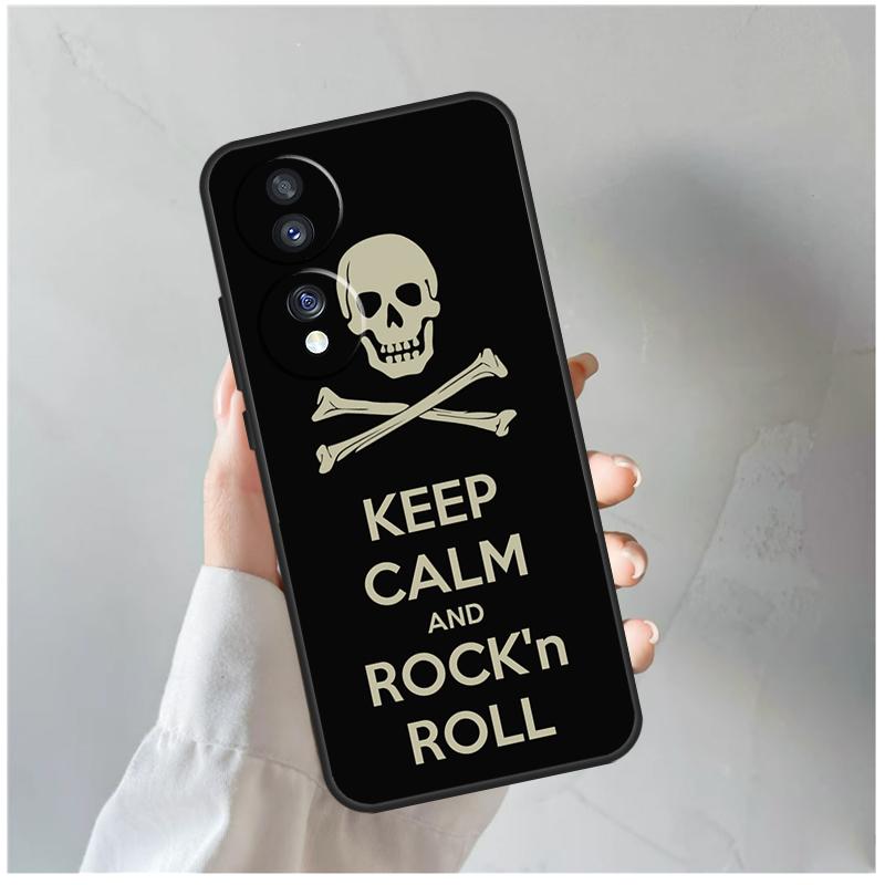Rock Roll Skull Case For Huawei Honor X8 X8a X9a 50 70 Magic5 Lite P20 P30 P40 P50 P60 Pro P Smart Z Cover