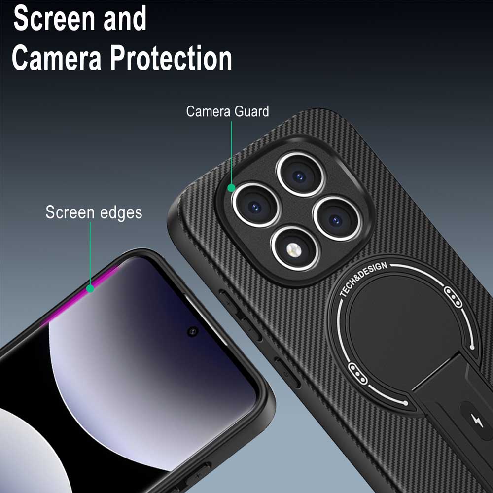 For Redmi Note 13 14 Pro Plus Invisible Support Case for Redmi A3 13C 14C 4G Magnetic Hard Anti-fall Cover