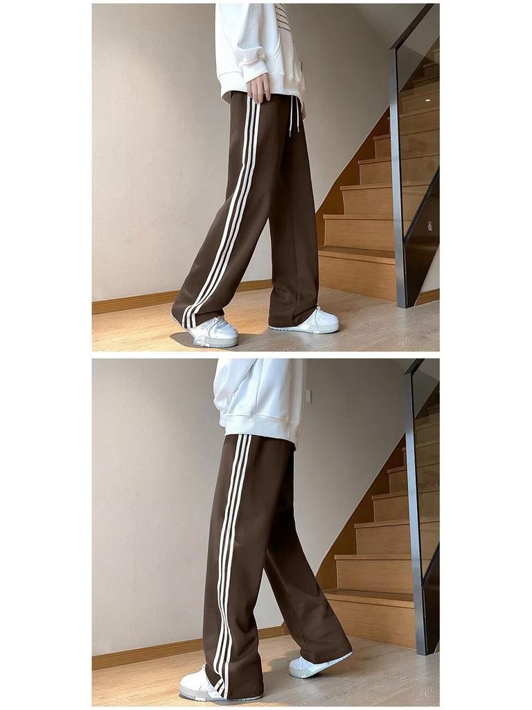 Men's Autumn/Winter Three-Stripe Loose Sweatpants – Trendy, Retro, Heavyweight Casual Pants