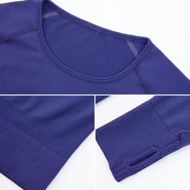 New Seamless Quick Drying Slimming Yoga Top Women'S Long Sleeved T-Shirt Outdoor Sportswear Running Fitness Top