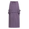 Adidas Originals Cargo Fashion Simple Loose Lace-Up Multi-Pocket Work Skirt Women skirts Dark-Violet KB8963