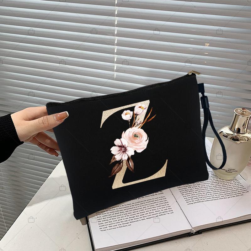 

Золотой цвет с буквенным принтом, черная косметичка, женские сумки-органайзер, косметичка, детские дорожные наборы туалетных принадлежностей, подарки учителю, кошелек для монет