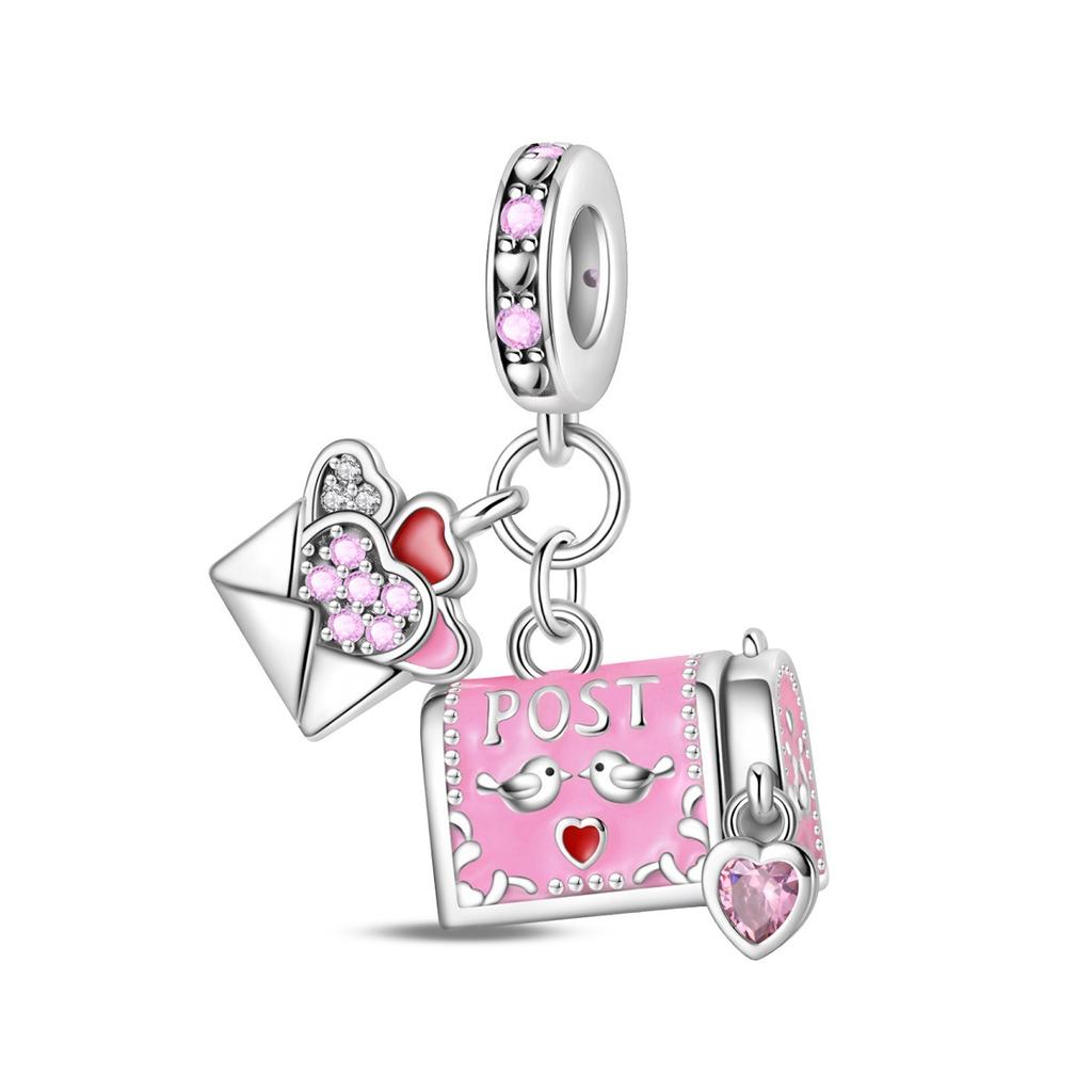 925 Silver Charms DIY Bracelet Beads Travel Camera Mailbox Heart Flower Graduation Gift for Women Fine Jewelry