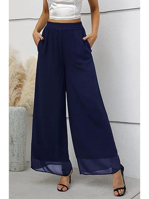 Spring/Summer 2026 European & American Casual Chiffon Wide-Leg Pants: Hot Selling Loose-Fit Fashion
