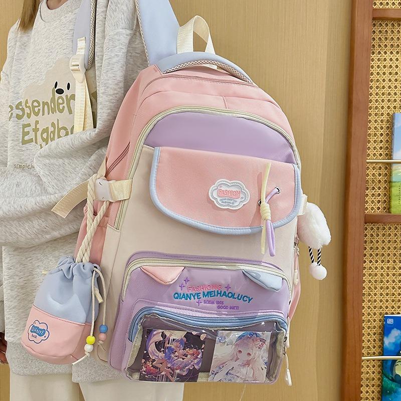 Cute cat small fresh junior high school student large capacity schoolbag high school student backpack college girl baby bag