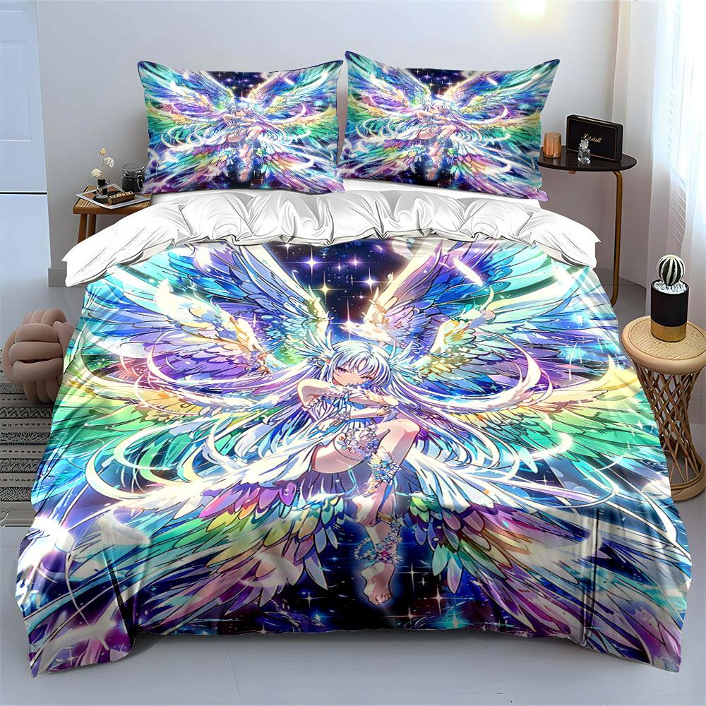 Colorful angel with wings. Bedding sets Duvet cover sets Duvet covers Pillowcases(1 * Duvet Cover 2 * Pillowcases without duvet insert)