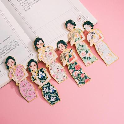 Qipao Serie Retro Messing Uitgesneden Boekenleggers - Creatief Oude Stijl Ontwerp