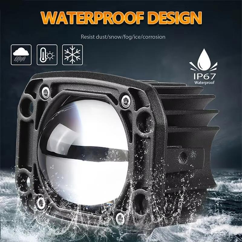 24V 12V Car DRL Lights LED 6000K/3500K Fog Lens Motorcycle Spotlight Flood Spot Day Running Lamps For Jeep Wrangler Off Road 4x4