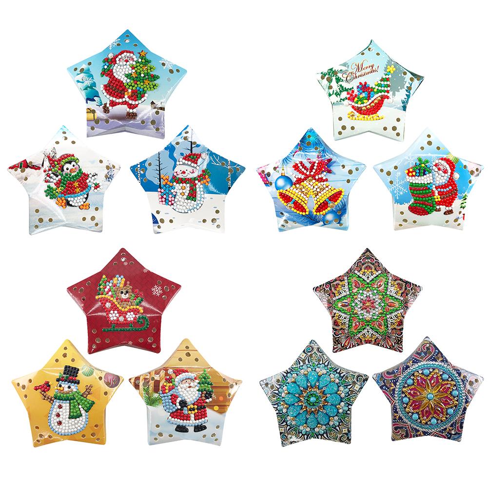 DIY Diamond Painting LED Light Christmas Tree Snowman Drawing Kit Bedside Night Light Drilling Arts Crafts Lamp Xmas Home Decora