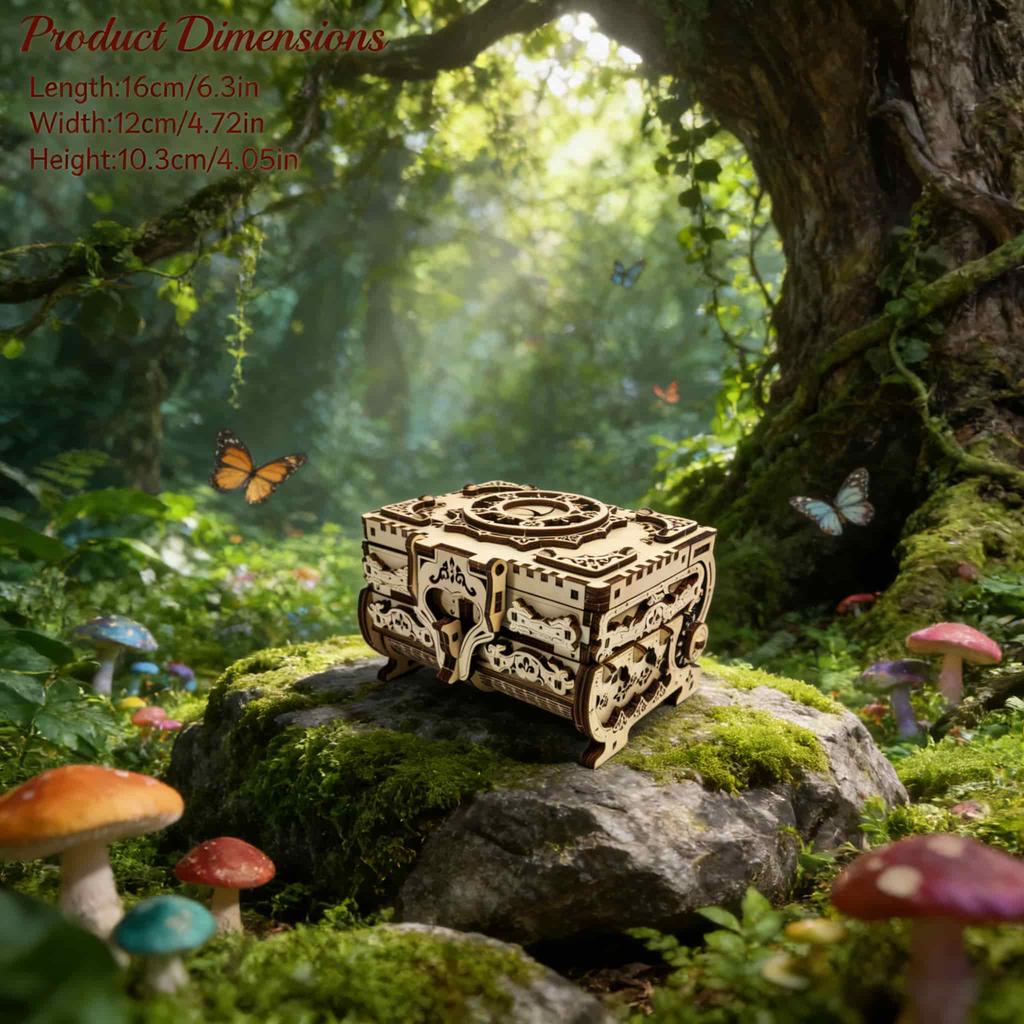 3D Wooden Music Box Puzzle Miniature : The Perfect Holiday Present Ideal for Halloween Christmas Plus Birthdays