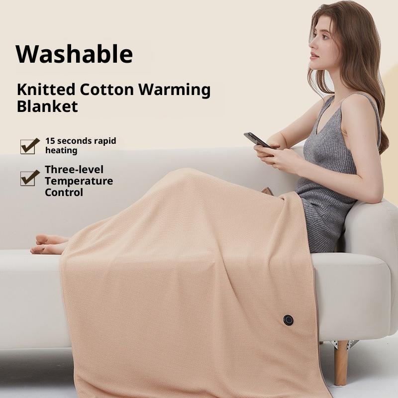 Portable USB Electric Heating Blanket Wearable Shawl Thermal Blanket Fast Warm 3 Temperature Adjustable for Office Home Travel