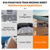 Tapis de Pont de Bateau en Mousse EVA Teck Synthétique 2400x600x6mm Feuille de Pont Marron Revêtement Marin pour Yacht Tapis Antidérapant Pad Auto-adhésif pour Véhicule
