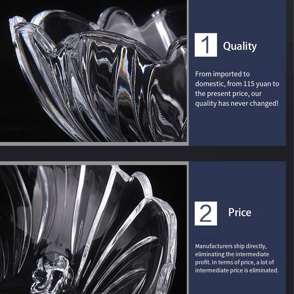 Crystal Glass Fruit Bowl Versatile Addition To Dining Table Modern Living Room Glass Fruit Bowl