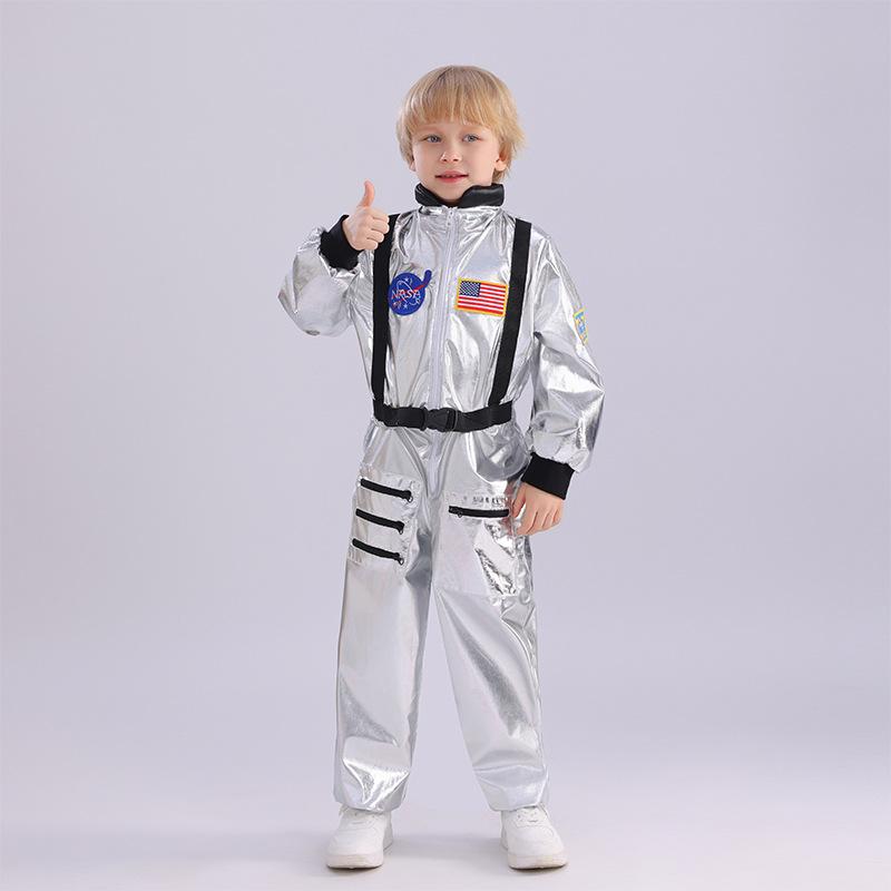 Kinder Halloween Astronauten-Raumanzug Kostüm - Weltraum-Thema Rollenspiel Outfit