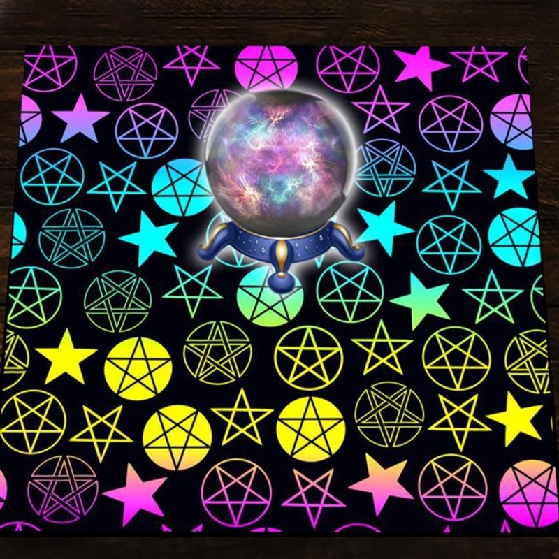 Astrology Tarots Table Altar Cloth Metaphysical Board Game Mat Pendulum Divinations Altar Tablecloth Board Game Card Pad