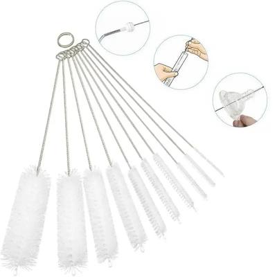 10pcs Pipe Tube Brush Pipe Cleaning Brushes Nylon Bristle Drinking Straws Cleaner Brush For Washing Kettle Spout Teapot Nozzle
