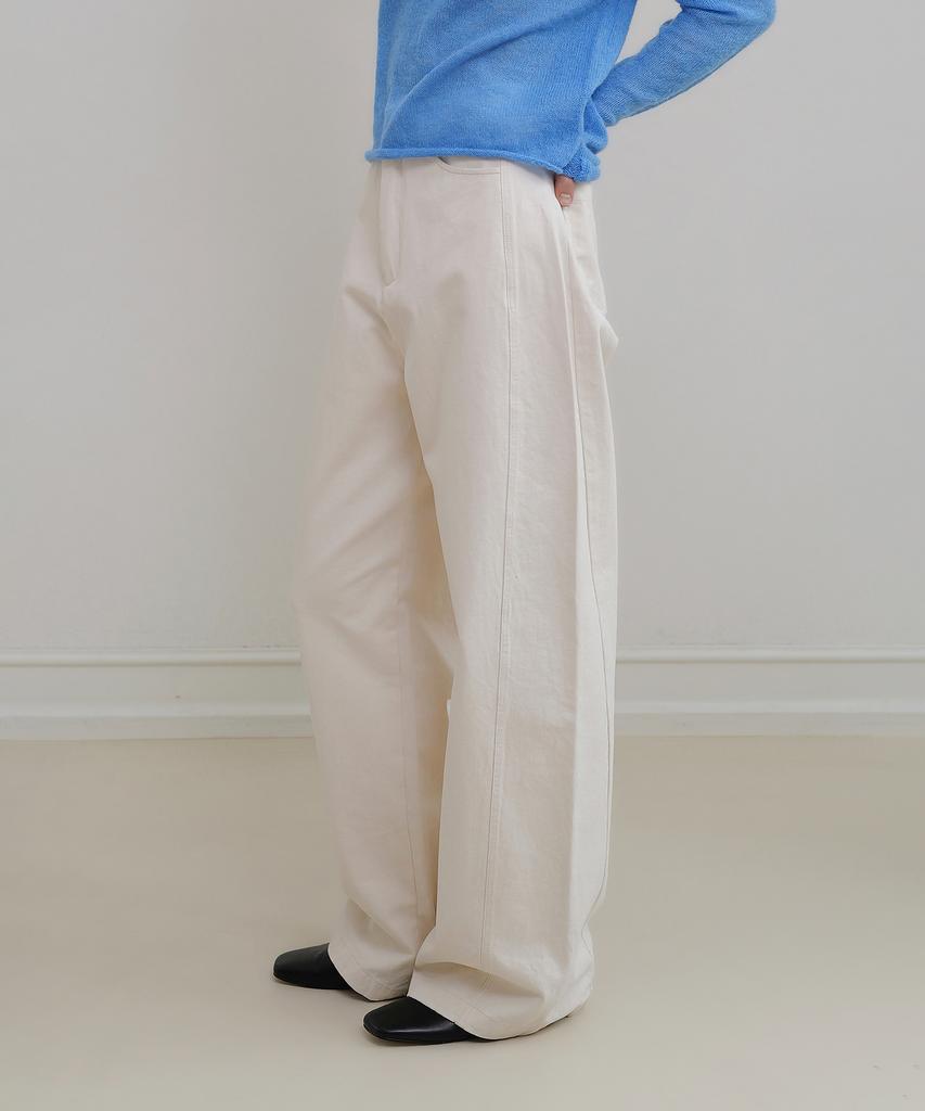 Annies Den Wide Cotton Pants (Cream)