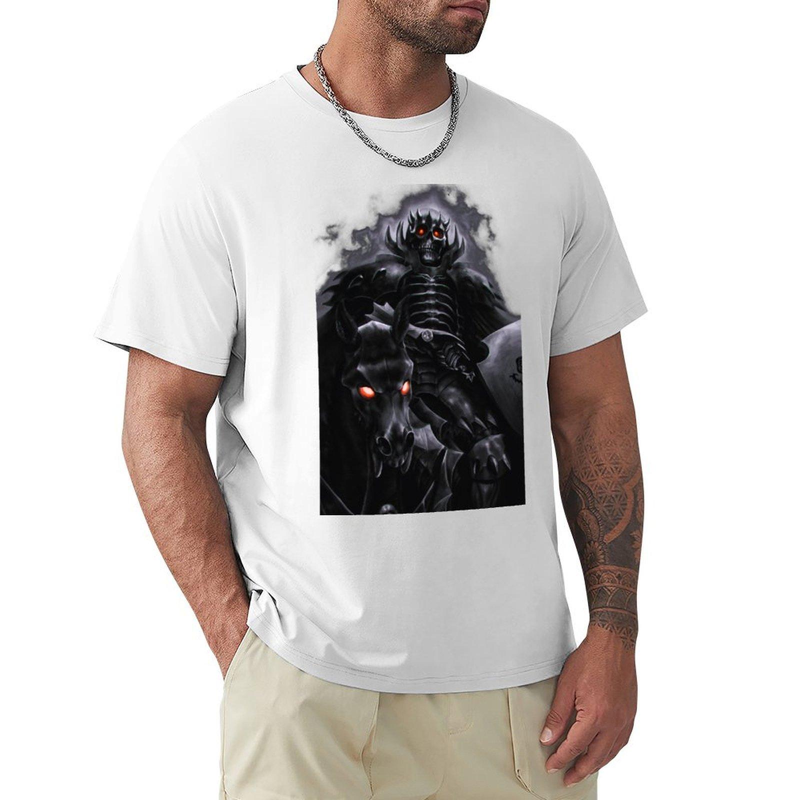 The skull knight TShirt Funny tshirt summer 2025 aesthetic clothes mens graphic tshirts anime S