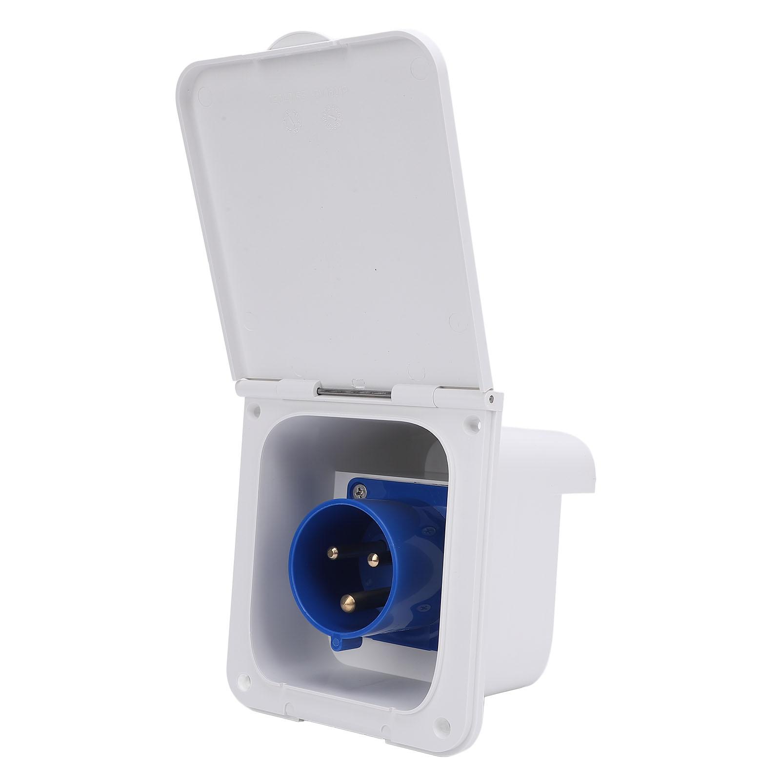 

Розетка живлення для автофургона 3-контактна 32А Врізна Вологозахищена Розетка берегового живлення для автофургона причепа White