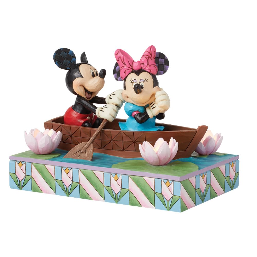 Disney Traditions Mickey Minnie LED Love Rowboat 6016328 &
