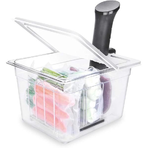 EVERIE Sous Vide Container 12 Quart EVC-12 with Collapsible Hinged Lid Compatible with Anova Nano or AN500-US00 or Anova Pro 3.0 or Anova Mini, Also 12 Quarts
