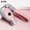 Legierung Leder Auto Metall Schlüsselanhänger Hülle Schale Fob für Mercedes Benz A B C S Klasse AMG GLA CLA GLC W176 W221 W204 W205 Zubehör