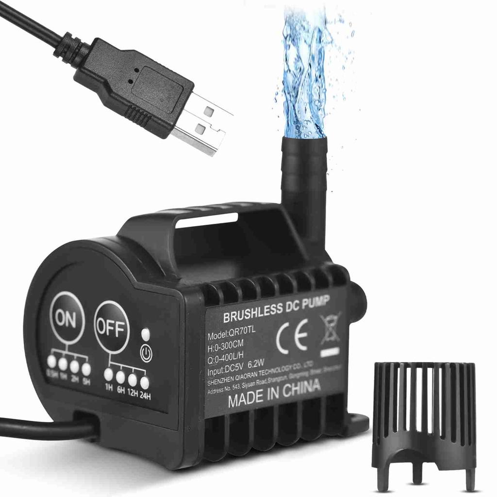 Mini 5V Water Pump with 4 Gear On/Off Timing Acceleration and Deceleration Function For Aquarium Fish Tank Pet Drinking Water