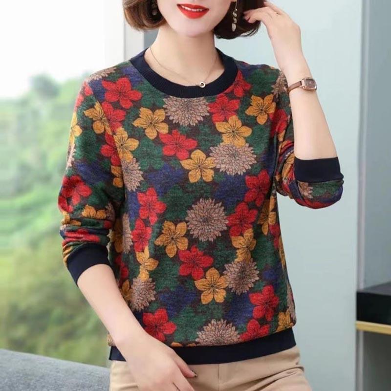 

Женский зимний утолщенный свитшот с круглым вырезом, теплый внутри, с принтом, большого размера, базовая футболка, топы M