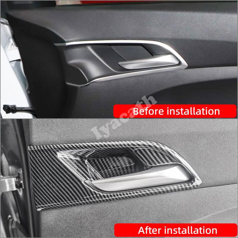 LHD RHD For MG3 Hybrid 2024 2025  ABS Carbonfiber Car Inner armrest Door Handle door Bowl cap strip Covers Interior Accessories
