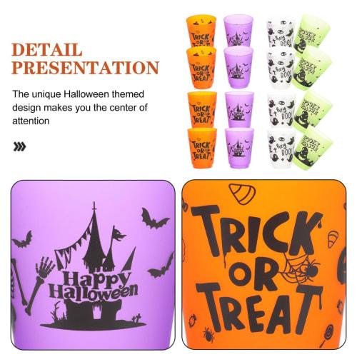 Lurrose Halloween Theme Plastic Cups, 20-Pack, Reusable Party Drinking Cups, Available In Various Colors, Durable and Stable Construction