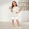 Girls Summer Outfit Short Sleeve Ruffle Hem Top and Shorts Set Lightweight Breathable Two Piece Toddler Clothing