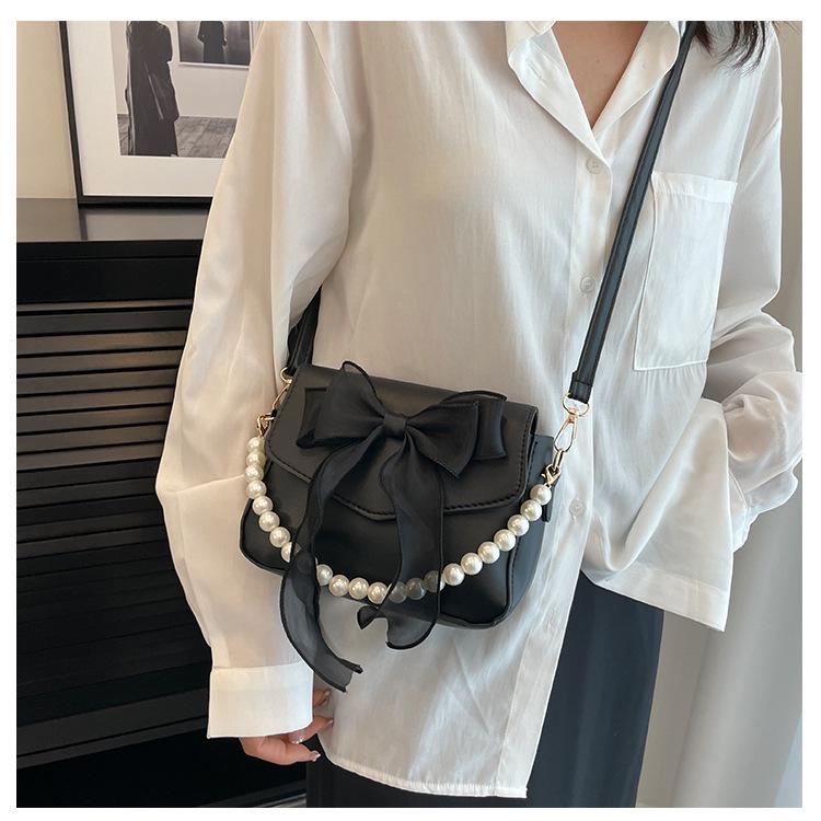 Versatile Bow Design Textured Underarm & Crossbody Bag