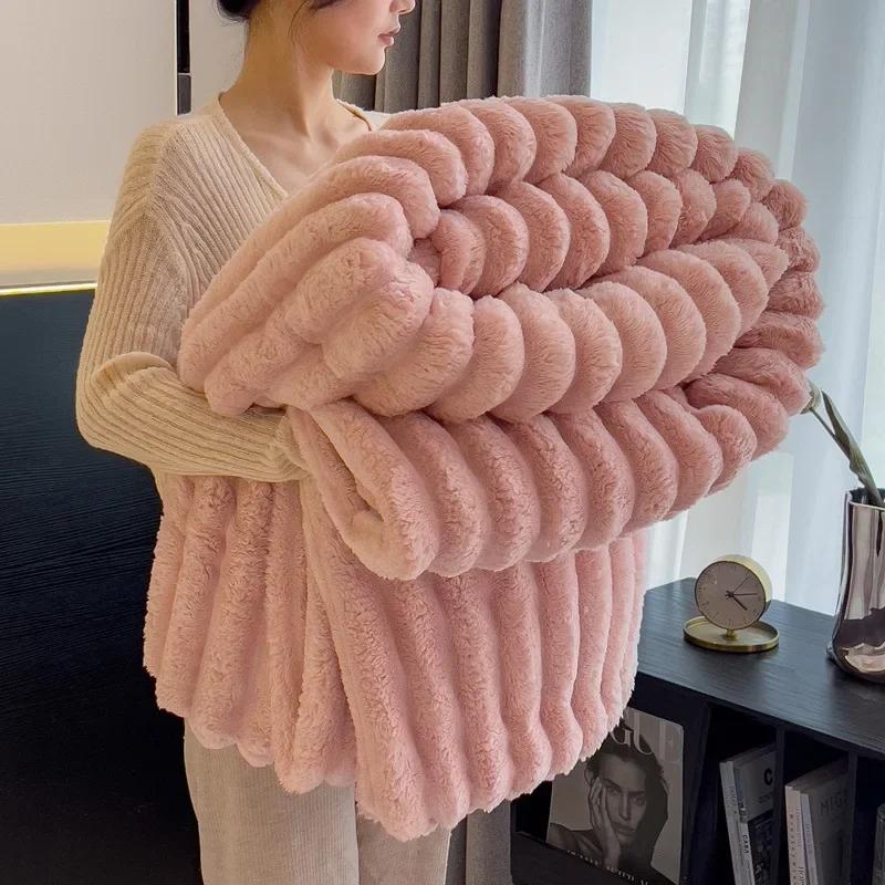 Sage Green Throw Blanket for Couch Thick Warm and Breathable Ribbed Fleece Throw Blanket for Couch Bed Sofa Picnic Blanket