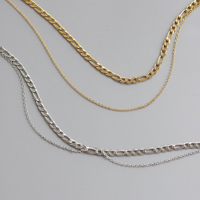 Double Layer Figaro Chain Necklace: Bestselling Titanium Steel Clavicle Accessory for Women