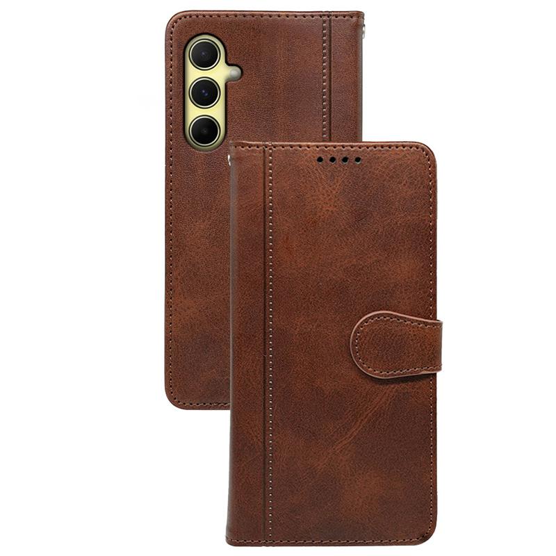 For Samsung Galaxy A15 4G/A15 5G Phone Case Round Magnetic Clasp PU Leather Wallet Cover