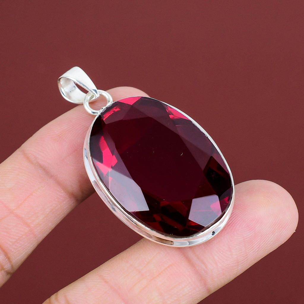 Faceted Rubellite Pendant Handmade Gemstone Pendant 925 Sterling Silver Pendant Top Quality Rubellite Jewelry Unique Pendant Gifts For Women