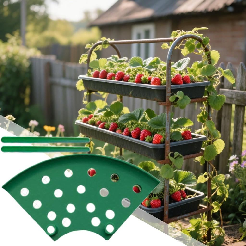 Strawberry Holder Cradles for Garden 4 Piece Rack Support Growing Protector Cage Stand for Fruit Gardening Potted Planter