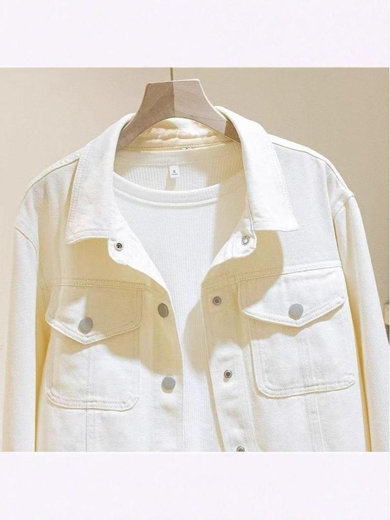2025 Summer Women's Petite Loose Hong Kong Style Denim Jacket – Versatile Casual Outerwear