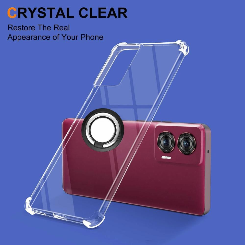 Für Moto Edge 50 Fusion 50ultra, magnetischer Ringhalter, weiche Airbag-Hülle für Motorola Moto Edge50 Fusion 50pro X50 Ultra, stoßfeste, klare Silikonhülle