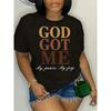 Women Plus Size Letter Print Casual Short Sleeve T-Shirt
