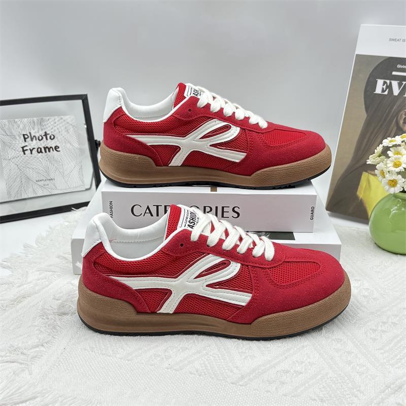 Angola red and white shoes German training shoes 2025 spring and autumn new retro versatile casual breathable mesh board shoes women