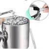 ZISIZ Double-Layer Insulated Portable Ice Bucket