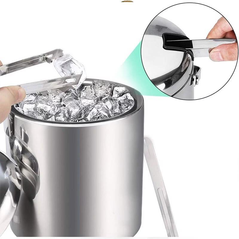 ZISIZ Double-Layer Insulated Portable Ice Bucket