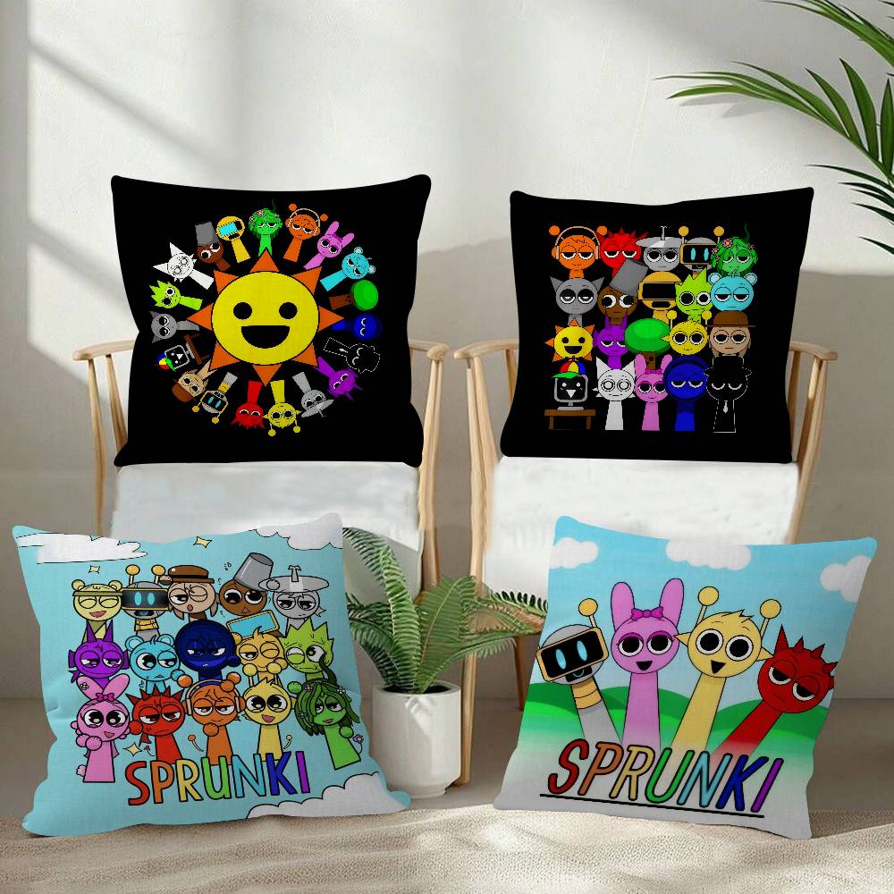 Game SSprunki Fun Personalized Pillow Dust Cover Bedroom Kids Party Decoration Pillowcase Birthday Children Gift