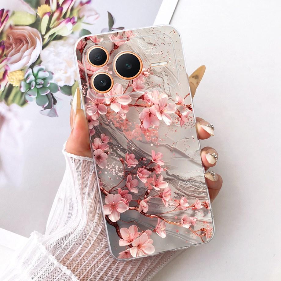 Flower Cartoon Fashion Design Phone Case For Honor Power Power2 Funda Soft Liquid Silicone Shockproof Back Cover Power 2 Bumper