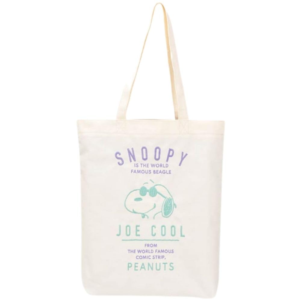 Marimo Craft Snoopy Tote Large A4 Shoulder Cram Character Snoopy0230 JOE COOL Bag, Capacity, Size, Vertical, Canvas, Embroidered, Bag, Women's,