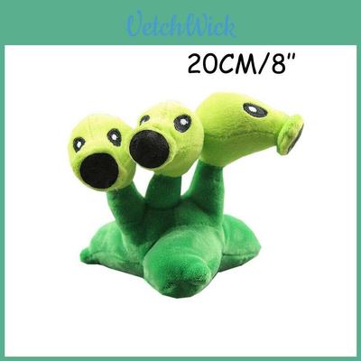 Plush Threepeater Plant Vs Zombies Doll 17cm Stuffed Toy For Kids' Gifts